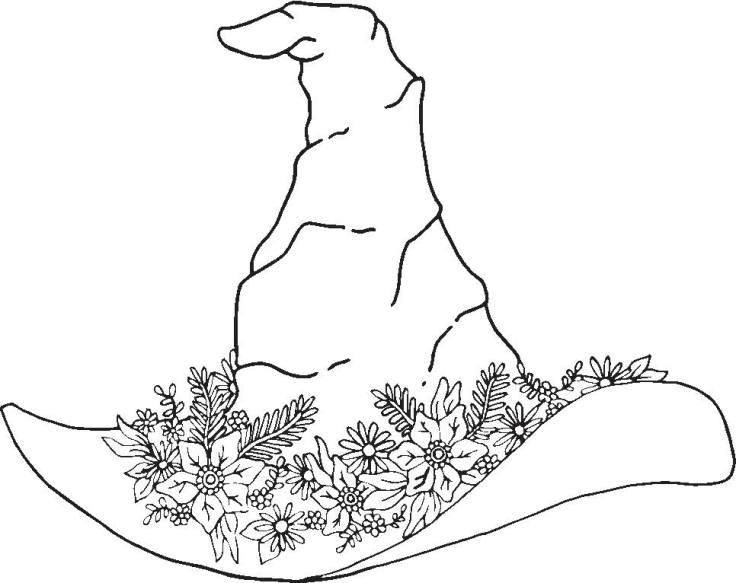 Crackerbox & Suzy Stamps - Witch Hat with Flowers