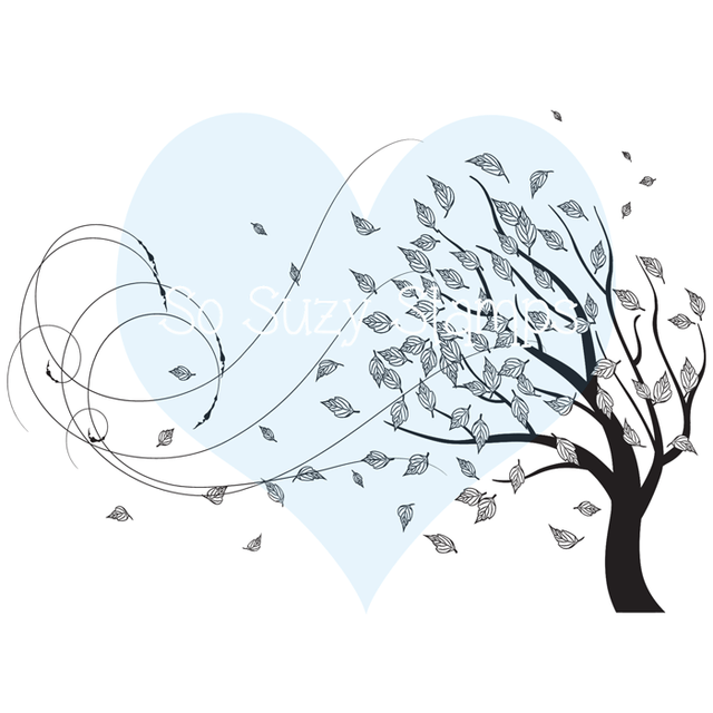 Crackerbox & Suzy Stamps - Blowing Tree