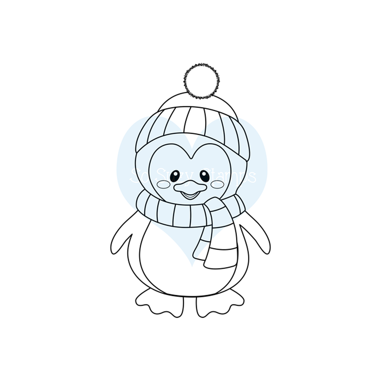 Crackerbox Stamps - Penguin Hat