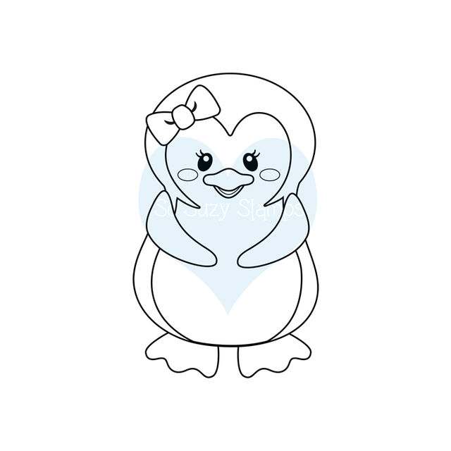 Crackerbox & Suzy Stamps - Penguin Girl