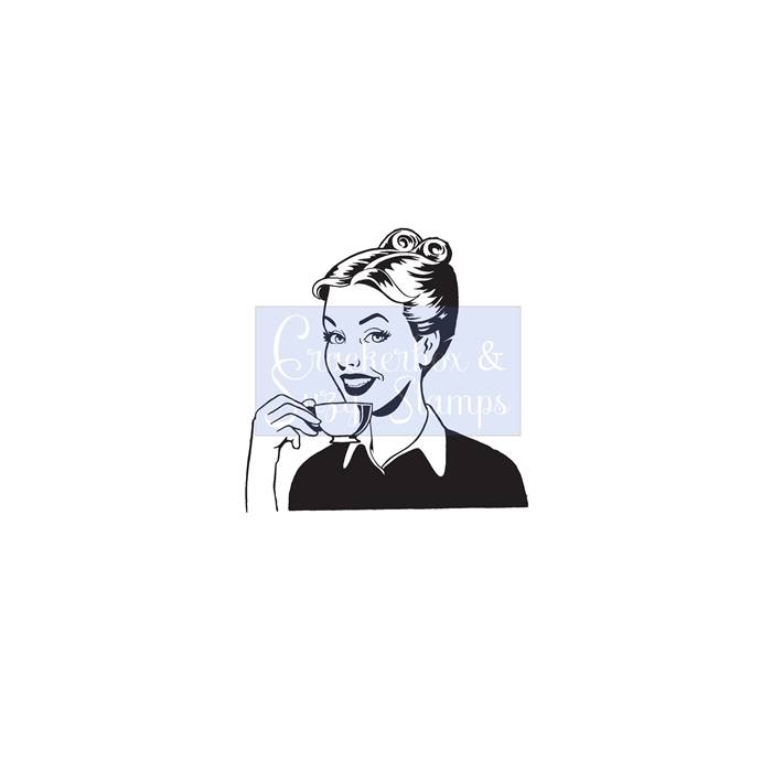 Crackerbox & Suzy Stamps - Lady with Coffee
