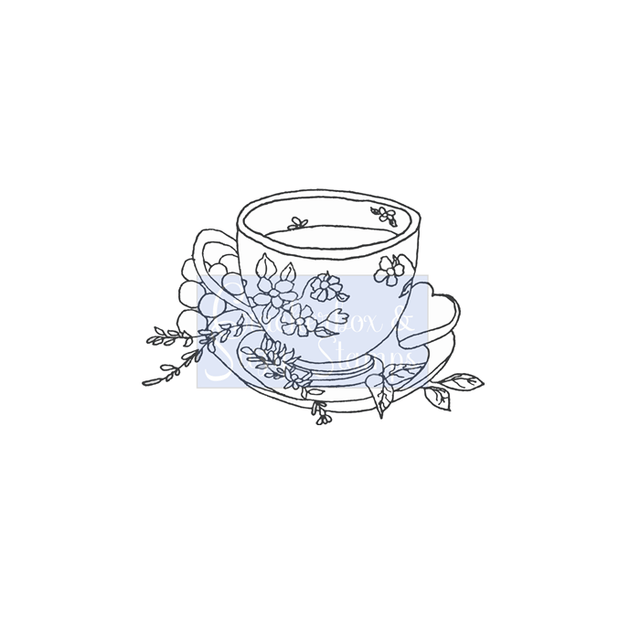 Crackerbox & Suzy Stamps - Cup with Flowers