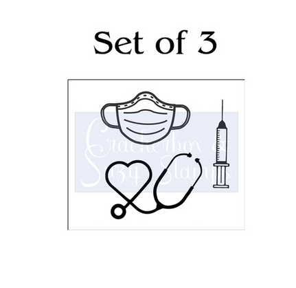 Crackerbox & Suzy Stamps - Mask, Stethoscope and Syring
