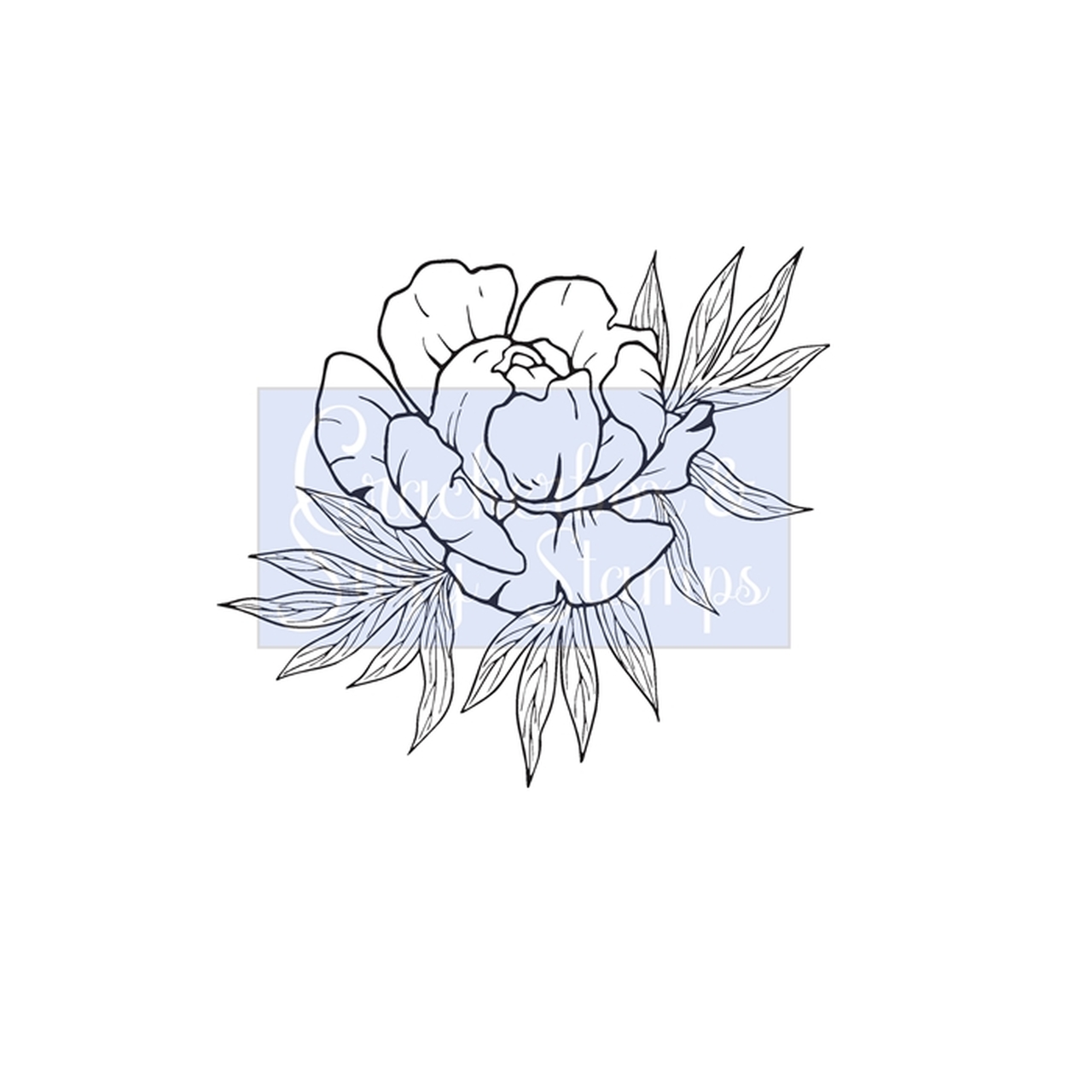 Crackerbox Stamps - Peony Lg