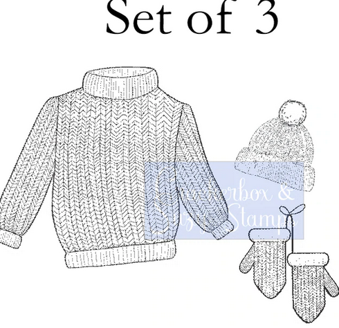 Crackerbox & Suzy Stamps - Knit Sweater Set Crackerbox & Suzy Stamps - Knit Sweater Set