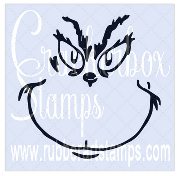 Crackerbox Stamps - Grinch Face