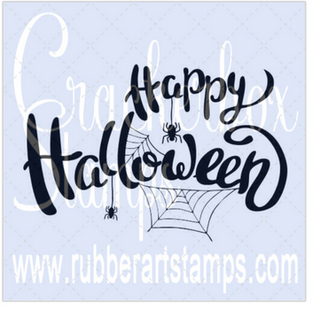 Crackerbox Stamps - Happy Halloween with Webs