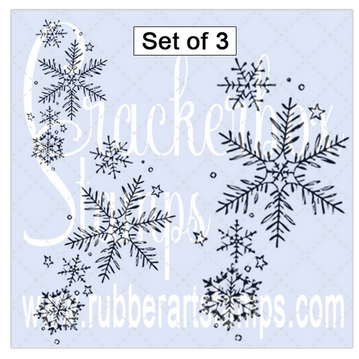 Crackerbox Stamps - Snowflakes set of 3