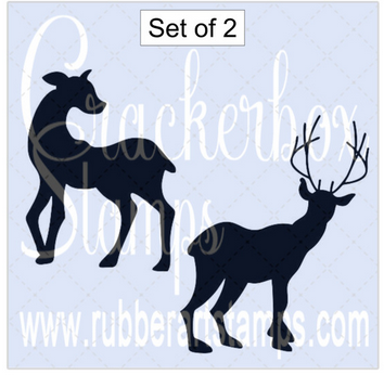 Crackerbox Stamps - Buck & Doe set
