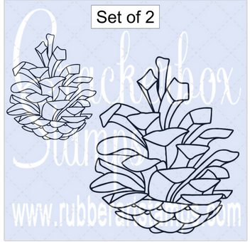 Crackerbox Stamps - Pinecones Set of 2
