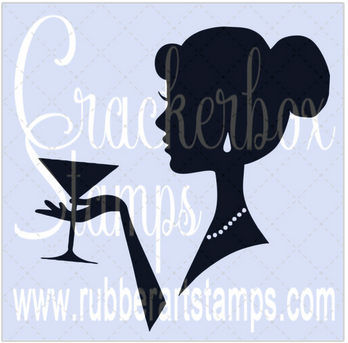 Crackerbox Stamps - Martini Lady