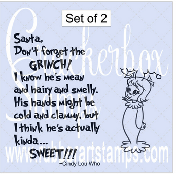 Crackerbox Stamps - Cindy Lous Small and Santa 