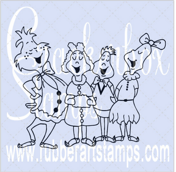 Crackerbox Stamps - Whoville People Singing