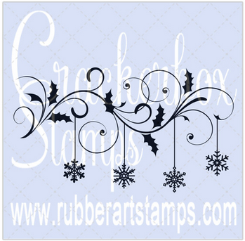 Crackerbox Stamps - Holly Snowflake Swirl